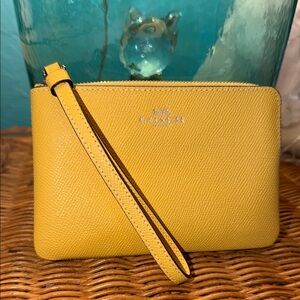 Coach Yellow Wristlet NWOT
